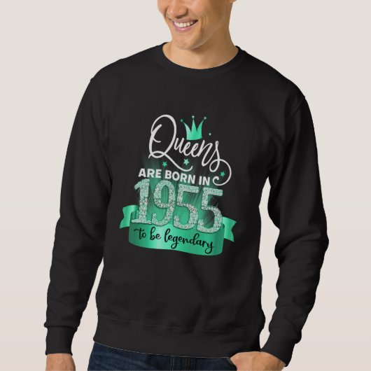 Born in 1955 I Black Turquoise Party Outfit & Acce Sweatshirt (Vorderseite)