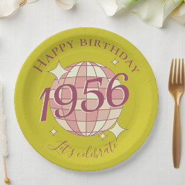 Born in 1956 70th birthday party decor Paper Plate Pappteller