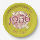 Born in 1956 70th birthday party decor Paper Plate Pappteller (Vorderseite)