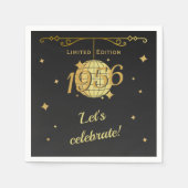 Born in 1956 70th birthday party decoration black  serviette (Vorderseite)