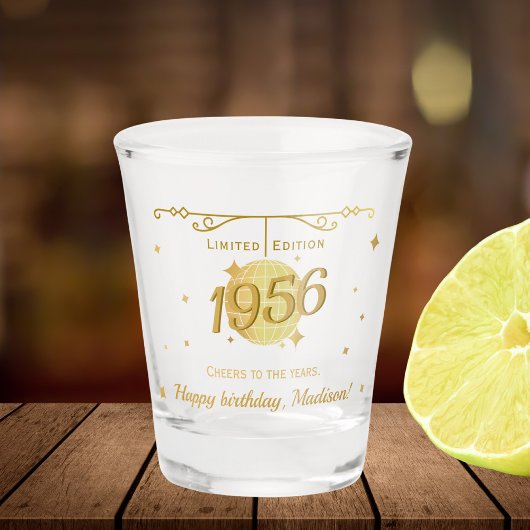 Born in 1956 70th birthday party drinks barware schnapsglas