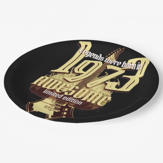 born in 1973 rocks pappteller (Schrägansicht)