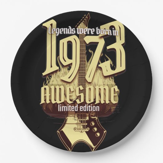 born in 1973 rocks pappteller (Vorderseite)