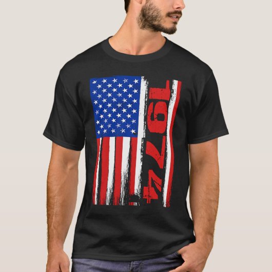 Born in 1974 US Flag Patriotic Veterans Day 4th Of T-Shirt (Vorderseite)