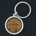 Born in 1974 vintage 49th birthday schlüsselanhänger<br><div class="desc">You can add some originality to your wardrobe with this limited edition original rustic vintage retro-looking birthday design with awesome typography font lettering, it is a great gift idea for men, women, husband, wife girlfriend, and a boyfriend who will love this one-of-a-kind artwork. The best unique and funny holiday present...</div>