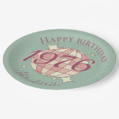 Born in 1976 50th birthday party decor Paper Plate Pappteller (Schrägansicht)