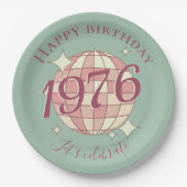 Born in 1976 50th birthday party decor Paper Plate Pappteller (Vorderseite)