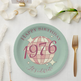 Born in 1976 50th birthday party decor Paper Plate Pappteller