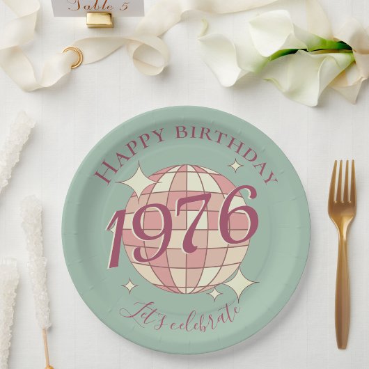 Born in 1976 50th birthday party decor Paper Plate Pappteller