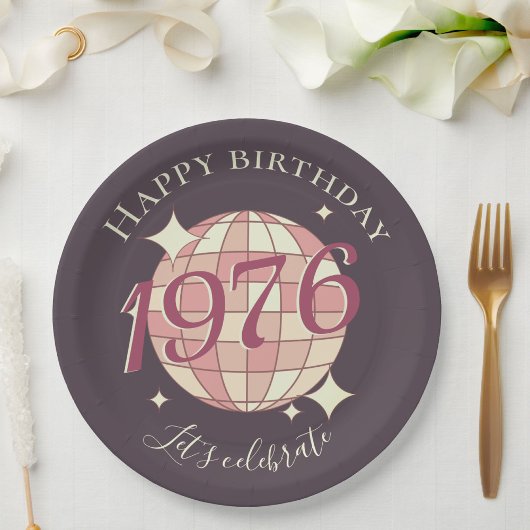 Born in 1976 50th birthday party decor Paper Plate Pappteller