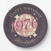 Born in 1976 50th birthday party decor Paper Plate Pappteller (Vorderseite)
