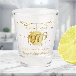 Born in 1976 50th birthday party drinks barware schnapsglas