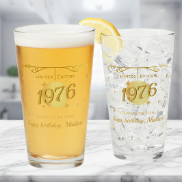 Born in 1976 50th birthday party drinks beer glas