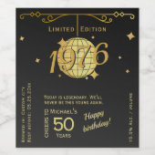Born in 1976 50th birthday party wine label weinetikett (Einzelnes Label)