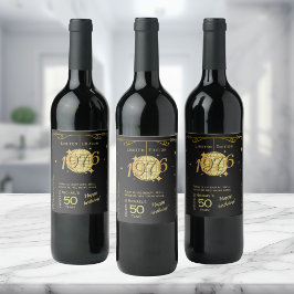 Born in 1976 50th birthday party wine label weinetikett