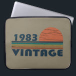 Born in 1983 vintage birthday laptopschutzhülle<br><div class="desc">You can add some originality to your wardrobe with this original 1983 vintage sunset retro-looking birthday design with awesome colors and typography font lettering, is a great gift idea for men, women, husband, wife girlfriend, and a boyfriend who will love this one-of-a-kind artwork. The best amazing and funny holiday present...</div>