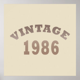 born in 1986 vintage birthday poster