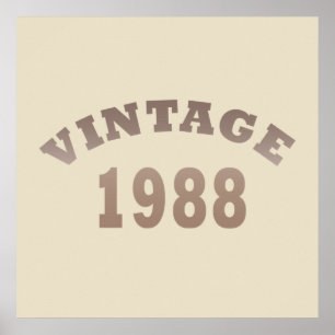 born in 1988 vintage birthday poster