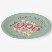 Born in 1996 30th birthday party decor Paper Plate Pappteller (Schrägansicht)