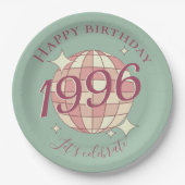 Born in 1996 30th birthday party decor Paper Plate Pappteller (Vorderseite)