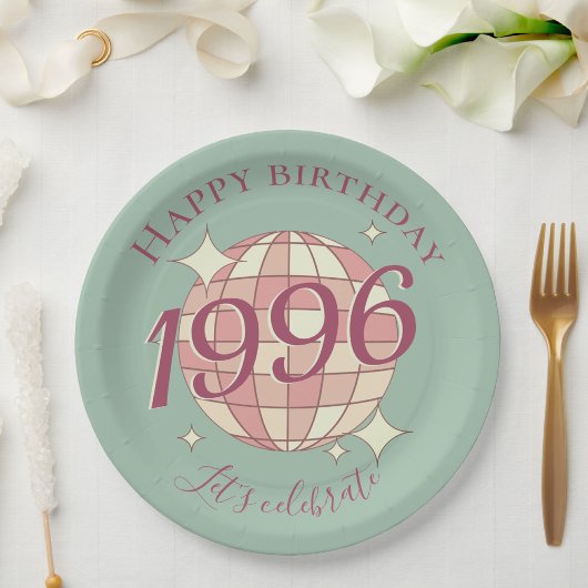 Born in 1996 30th birthday party decor Paper Plate Pappteller