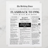 Born in 1996 Fun Black and White Newspaper (Vorne/Hinten)