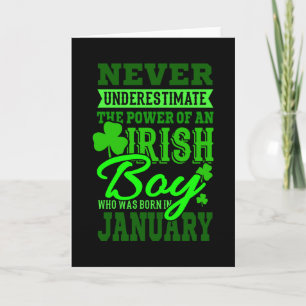 BORN IN JANUARY Birthday Irish Boy Men Dad Karte