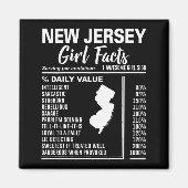 Born In New Jersey - New Jersey Girl Facts Magnet (Vorne)