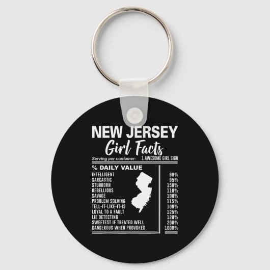 Born In New Jersey - New Jersey Girl Facts Schlüsselanhänger (Vorderseite)