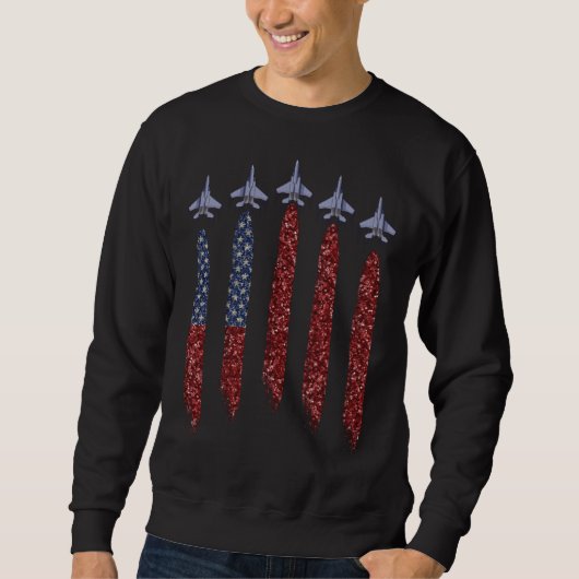 Born In The Usa Eagle Usa Flag Airplane 4Th Of Jul Sweatshirt (Vorderseite)