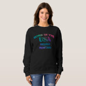 Born in the USA Helena Montana distressed look des Sweatshirt (Vorne ganz)