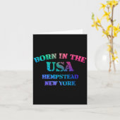 Born In The Usa Hempstead New York Distressed Look Karte (Gelbe Blume)
