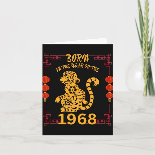 Born In The Year Of The Monkey 1968 Chinese New Ye Karte (Vorderseite)