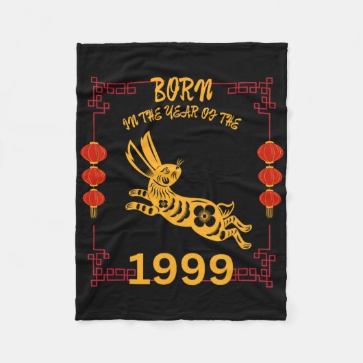 Born In The Year Of The Rabbit 1999 Chinese New Ye Fleecedecke (Vorderseite)