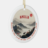 Born in Year of the Horse 2026 Chinese Mountain  Keramik Ornament (Rechts)