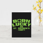 Born Lucky On St Patricks Day Shirt Birthday Boy G Karte (Gelbe Blume)