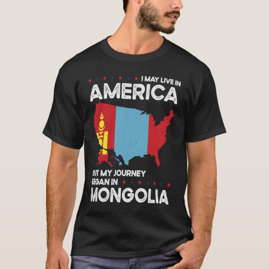 Born Mongolian Mongolia American USA Citizenship T-Shirt (Vorderseite)