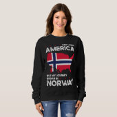 Born Norwegian Norway American USA Citizenship Sweatshirt (Vorne ganz)