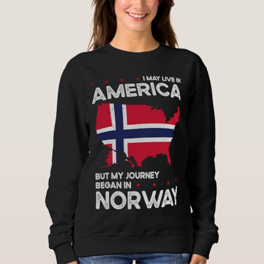Born Norwegian Norway American USA Citizenship Sweatshirt (Vorderseite)