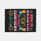 Born On New Year's Eve. Countdown. Birthday  Fleecedecke (Vorderseite (Horizontal))