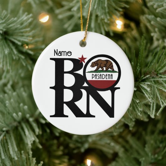 BORN Pasadena California Keramik Ornament (Baum)