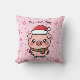 Born This Cute | Adorable Mini Pig Decorative Pill Kissen