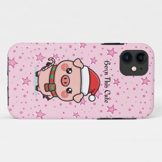 Born This Cute | Cute Mini Pig iPhone 11 Case (Rückseite (Horizontal))