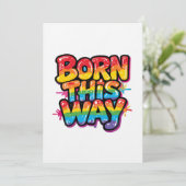 Born This Way – Bold Rainbow Pride Quote for LGBTQ Einladung (Stehend Vorderseite)