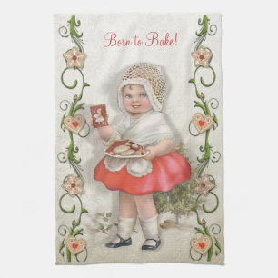 Born to Bake Vintage Girl - Anpassen Geschirrtuch