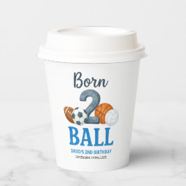 Born To Ball Sports Second Birthday  Pappbecher