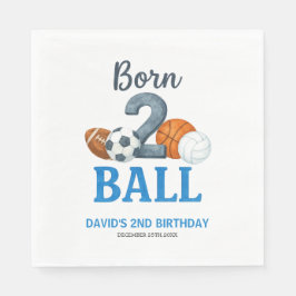 Born To Ball Sports Second Birthday Serviette