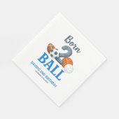 Born To Ball Sports Second Birthday  Serviette (Ecke)