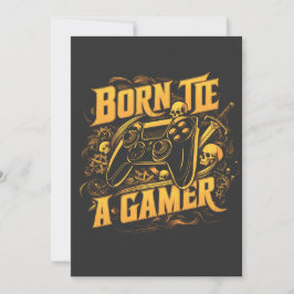 Born To Be A Gamer Skull Controller Art Feiertagskarte