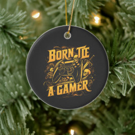 Born To Be A Gamer Skull Controller Art Keramik Ornament